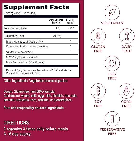 Kroeger Herb Products, Wormwood Herb, Black Walnut, Clove, Quassia, Worm Wood Detox Cleanse - Vegetarian Capsules, Non-GMO, Gluten Free, No Preservatives or Fillers - 100 Capsules, Made in USA - Image 4