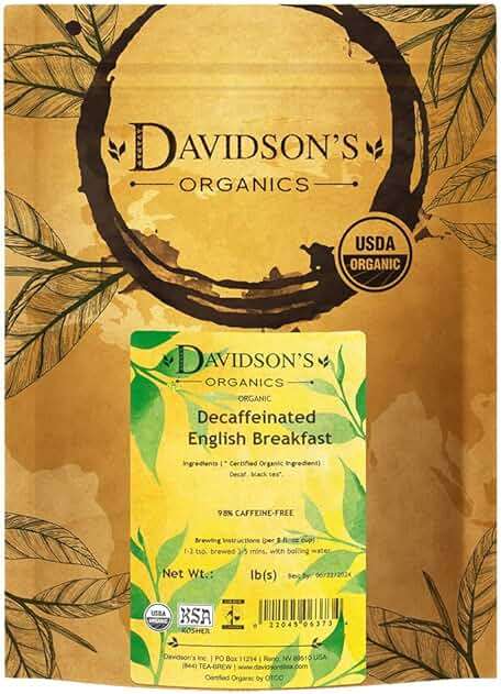Davidson's Organics, Decaffeinated English Breakfast, Loose Leaf Tea, 16-Ounce Bag - Image 1