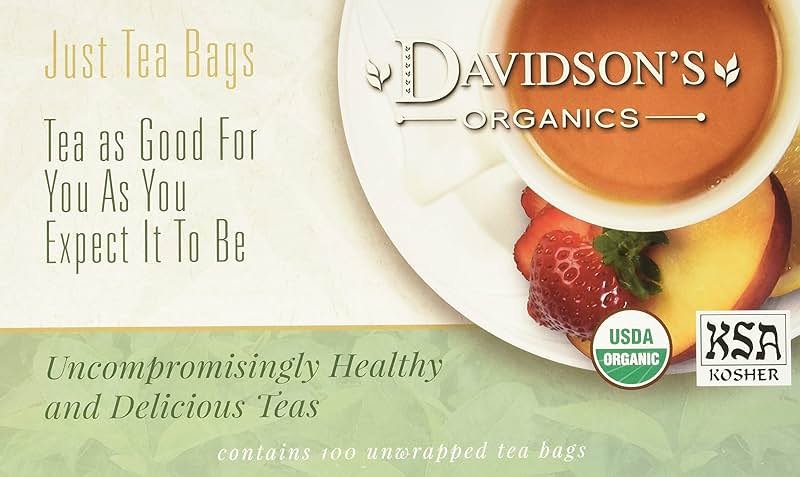 Davidson's Organics, Decaffeinated English Breakfast, 100-count Unwrapped Tea Bags - Product Image