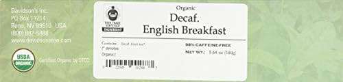 Davidson's Organics, Decaffeinated English Breakfast, 100-count Unwrapped Tea Bags - Image 6