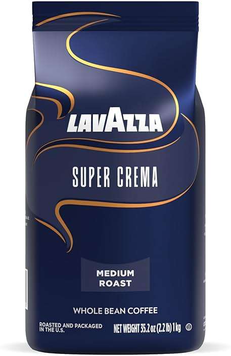 Lavazza Super Crema Whole Bean Coffee, Medium Espresso Roast, Arabica and Robusta Blend, 2.2 lb Bag, Package May Vary (Pack of 1) - Image 1