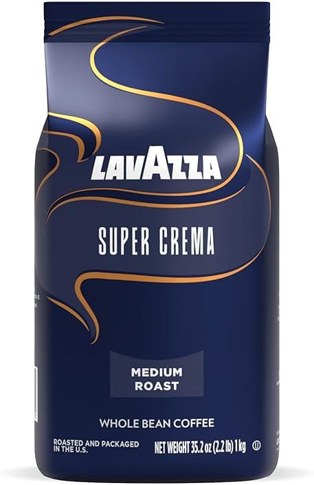 Lavazza Super Crema Whole Bean Coffee, Medium Espresso Roast, Arabica and Robusta Blend, 2.2 lb Bag, Package May Vary (Pack of 1) - Product Image