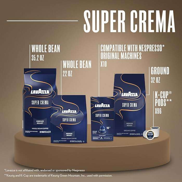 Lavazza Super Crema Whole Bean Coffee, Medium Espresso Roast, Arabica and Robusta Blend, 2.2 lb Bag, Package May Vary (Pack of 1) - Image 6