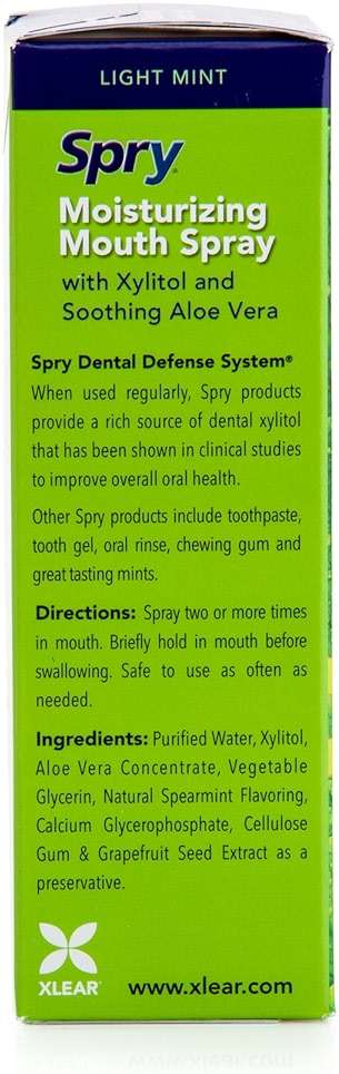 Spry Natural Xylitol Moisturizing Dry Mouth Spray, Stop Bad Breath, Increase Saliva Production, Non-GMO, Gluten-Free On The Go Oral Care with Spearmint Flavor, 4.5 fl.oz (Pack of 1) - Image 4