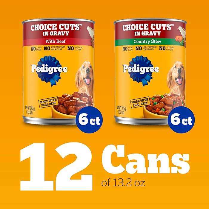 Pedigree Wet Dog Food, Choice Cuts Adult Canned Dog Food, Beef & Country Stew Multipack, 13.2 oz. Cans (12 Count, Pack of 1) - Image 2