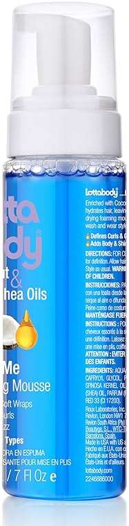 Lottabody Wrap Me Foaming Mousse with Coconut & Shea Oils, Lightweight Moisture-Rich Curl-Defining & Frizz-Control Styling Mousse for Natural Curly, Coily & Relaxed Hair, 7 oz - Image 7