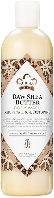 Nubian Heritage Body Wash Raw Shea Butter for Dry Skin Paraben Free Body Wash, 13 oz - Product Image