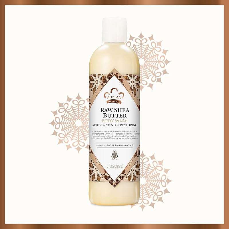 Nubian Heritage Body Wash Raw Shea Butter for Dry Skin Paraben Free Body Wash, 13 oz - Image 7