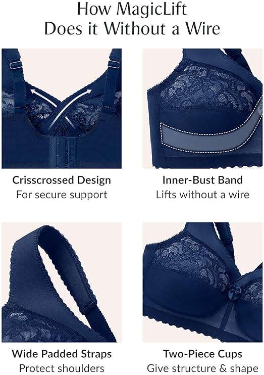 Glamorise Full Figure Plus Size MagicLift Original Support Bra Wirefree #1000 - Image 6