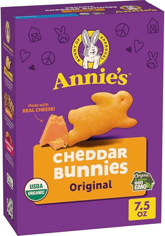 Annie's Organic Cheddar Bunnies Baked Snack Crackers, Original, 7.5 oz - Image 1