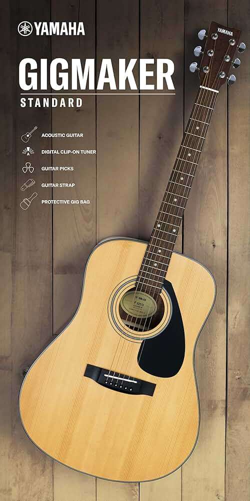 Yamaha GigMaker Standard Acoustic Guitar w/ Gig Bag, Tuner, Strap and Picks - Natural - Image 2