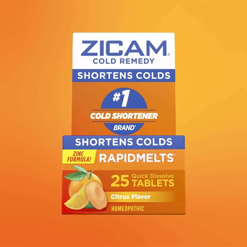 Zicam Cold Remedy RapidMelts, Homeopathic Cold Shortening Relief with Zinc for Nasal Congestion, Non‑Drowsy, Citrus, 25 Count - Image 6