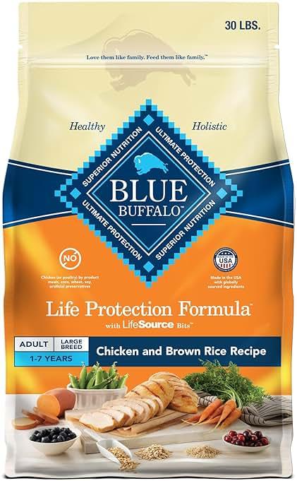 Blue Buffalo Life Protection Formula Large Breed Adult Dry Dog Food, Promotes Joint Health and Lean Muscles, Made with Natural Ingredients, Chicken & Brown Rice Recipe, 30-lb Bag by Blue Buffalo - Shop at Bazar
