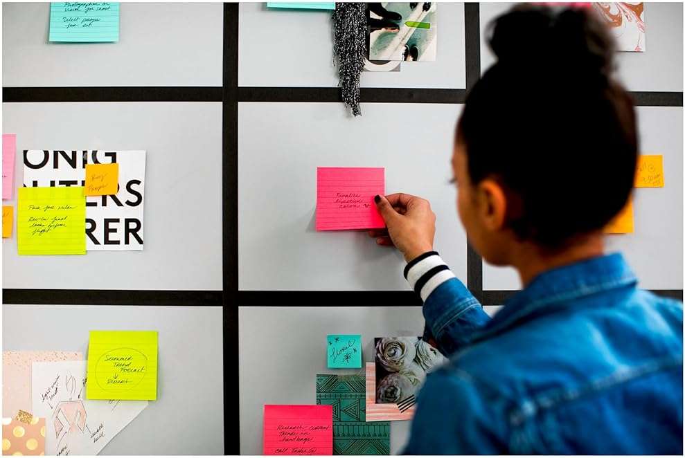 Post-it Super Sticky Lined Notes, 6 Sticky Note Pads, 4 x 4 in., School Supplies, Office Products, Sticky Notes for Vertical Surfaces, Monitors, Walls and Windows, Energy Boost Collection - Image 17