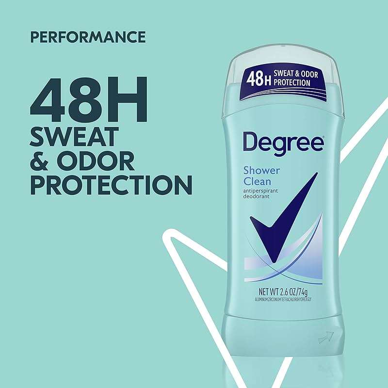 Degree Original Antiperspirant Deodorant Shower Clean 48-Hour Sweat & Odor Protection Antiperspirant for Women 2.6 oz - Image 4