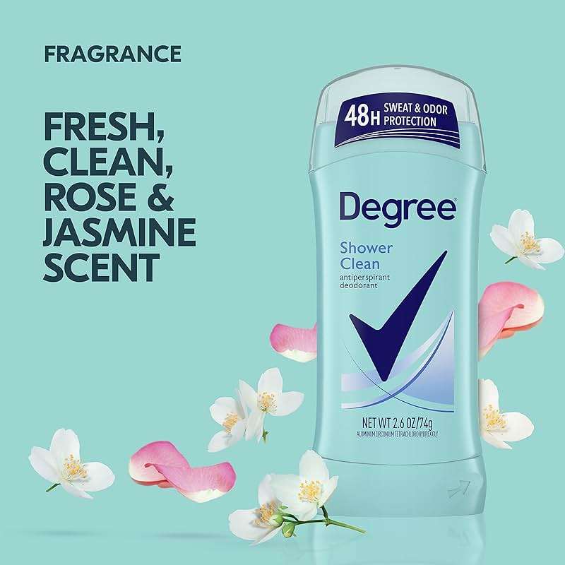 Degree Original Antiperspirant Deodorant Shower Clean 48-Hour Sweat & Odor Protection Antiperspirant for Women 2.6 oz - Image 5