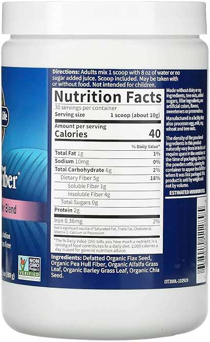 Garden of Life Organic Unflavored Fiber Powder Detox Blend with Chia, Alfalfa & Barley for Herbal Cleanse, Gut Health Support - Detoxifiber - Non-GMO, Gluten-Free, Psyllium Free, Vegan, 30 servings - Image 3