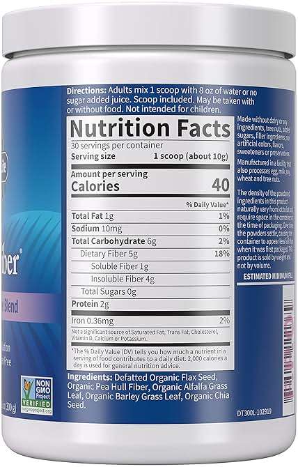 Garden of Life Organic Unflavored Fiber Powder Detox Blend with Chia, Alfalfa & Barley for Herbal Cleanse, Gut Health Support - Detoxifiber - Non-GMO, Gluten-Free, Psyllium Free, Vegan, 30 servings - Image 6