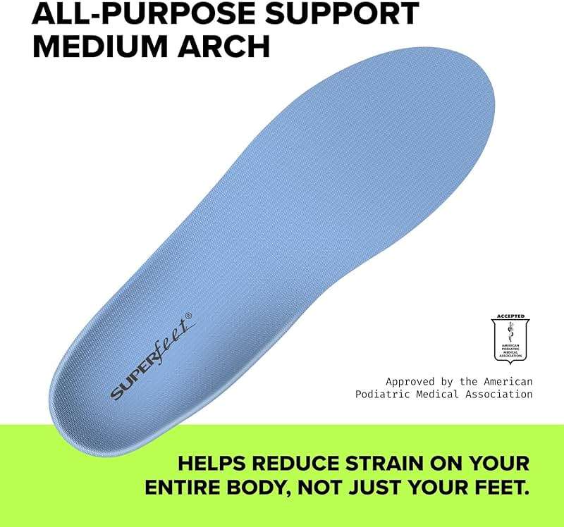 Superfeet All-Purpose Support Medium Arch Insoles (Blue) - Trim-To-Fit Orthotic Shoe Inserts - Professional Grade - Image 2