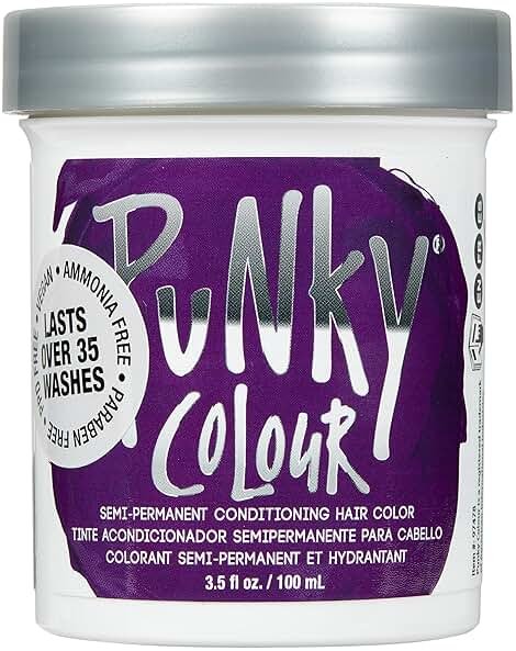 Punky Purple Semi Permanent Hair Color - Vegan & Cruelty-Free Conditioning Purple Hair Dye, Lasts Up to 35 Washes, 3.5 fl oz - Product Image