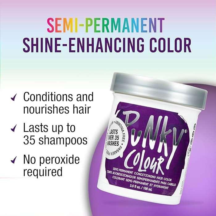 Punky Purple Semi Permanent Hair Color - Vegan & Cruelty-Free Conditioning Purple Hair Dye, Lasts Up to 35 Washes, 3.5 fl oz - Image 2