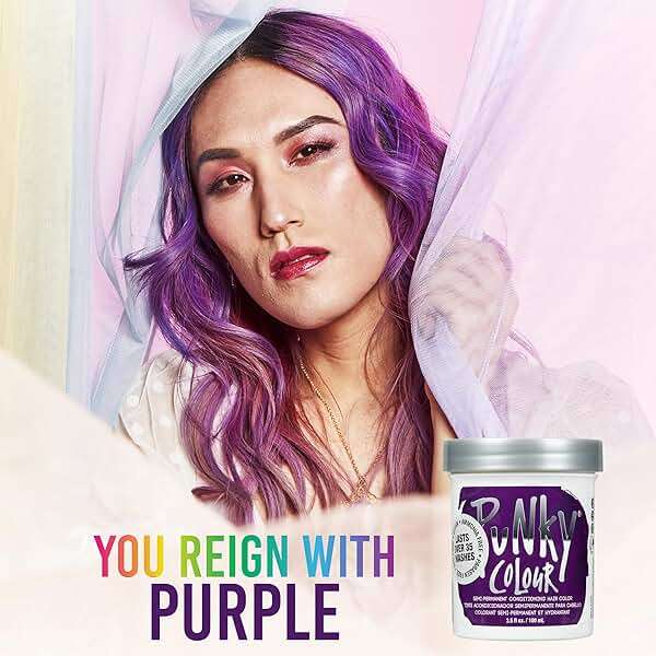 Punky Purple Semi Permanent Hair Color - Vegan & Cruelty-Free Conditioning Purple Hair Dye, Lasts Up to 35 Washes, 3.5 fl oz - Image 3
