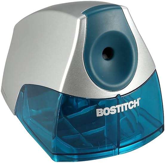 Bostitch Office Electric Pencil Sharpener for Classroom & Desk Use, Heavy-Duty Stall-Free Motor, High-Capacity Shavings Tray, Blue - Image 2