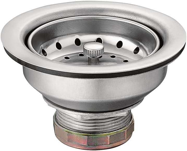 Moen Kitchen Sink Strainer Basket with Drain Assembly, Stainless Steel, 22036 - Product Image