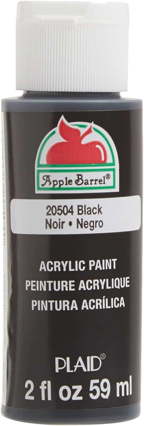 Apple Barrel Acrylic Paint in Assorted Colors (2 Ounce), 20504 Black - Product Image