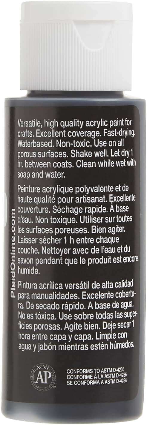 Apple Barrel Acrylic Paint in Assorted Colors (2 Ounce), 20504 Black - Image 3