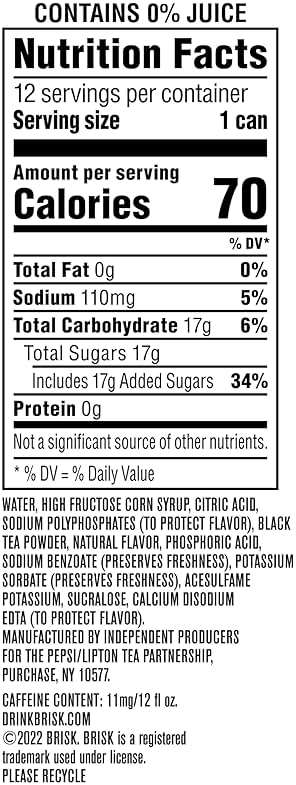 Brisk Lemon Iced Tea, 12 Fl Oz Cans (Pack of 12) - Image 4
