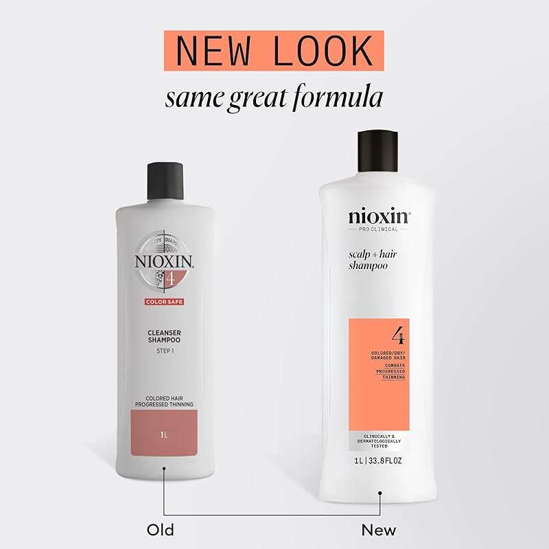 Nioxin System 4 Scalp + Hair Thickening Shampoo for Colored, Dry, & Damaged Hair with Progressed Thinning | Maintain Vibrant Color | Cleanse, Nourish & Boost Hair Density with Niacinamide & Biotin - Image 2