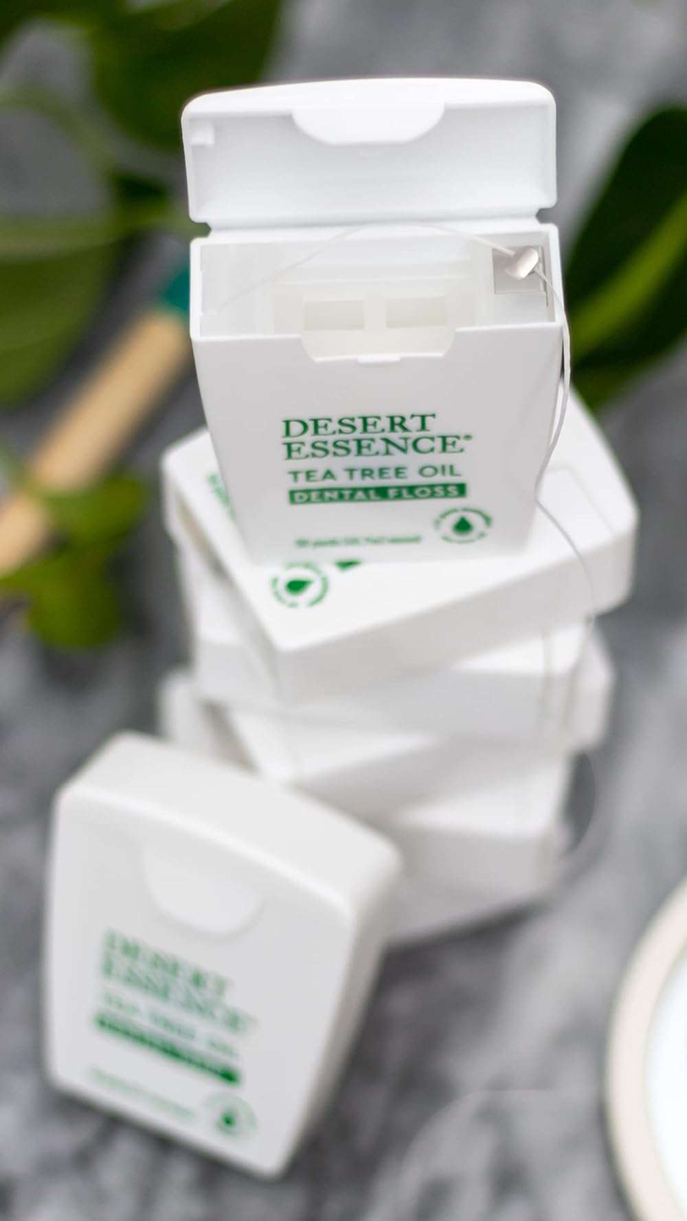 Desert Essence Tea Tree Oil Dental Floss - 50 Yards - Naturally Waxed w/ Beeswax - Thick Flossing No Shred Tape - On The Go - Removes Food Debris Buildup - Cruelty-Free Antiseptic - Image 7