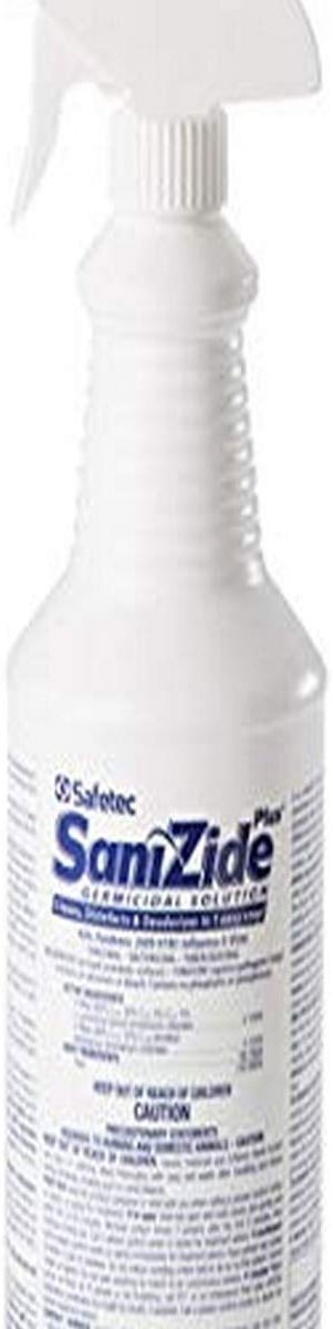 Safetec 34810 SaniZide Plus Germicidal Solution, 32oz. Spray, Plastic Bottle - Product Image