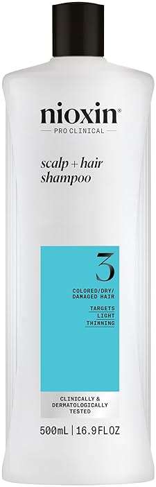 Nioxin System 3 Scalp + Hair Thickening Shampoo for Colored, Dry, & Damaged Hair with Light Thinning | Maintain Vibrant Color | Cleanse, Strengthen & Nourish with Niacinamide & Biotin - Image 1