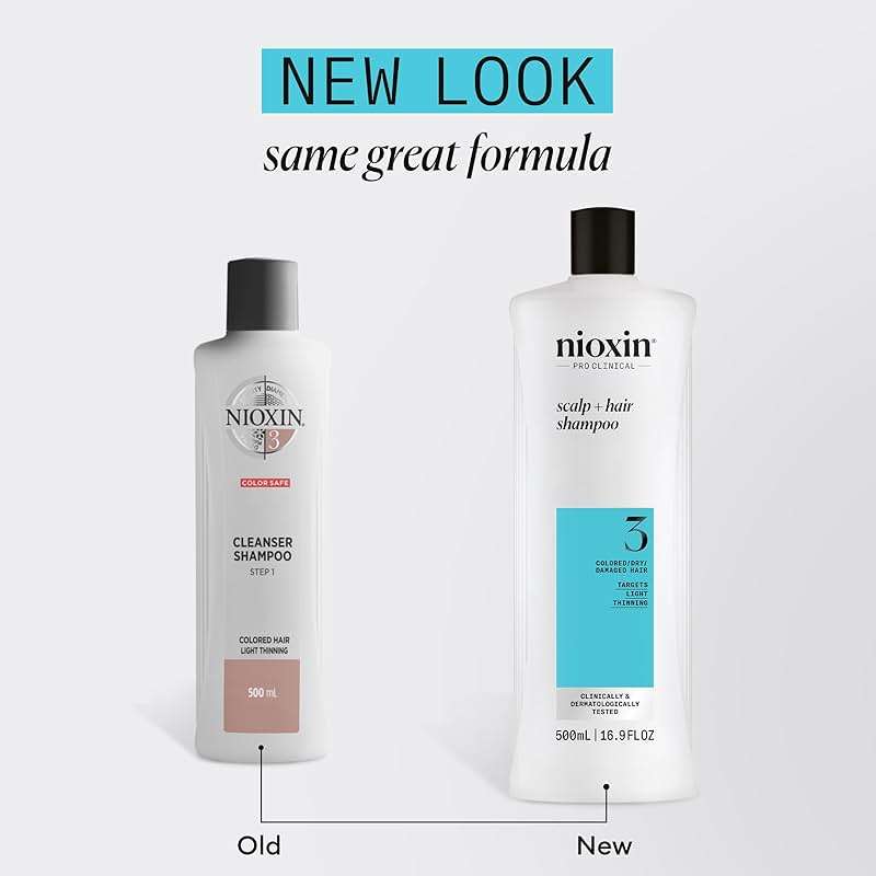 Nioxin System 3 Scalp + Hair Thickening Shampoo for Colored, Dry, & Damaged Hair with Light Thinning | Maintain Vibrant Color | Cleanse, Strengthen & Nourish with Niacinamide & Biotin - Image 3