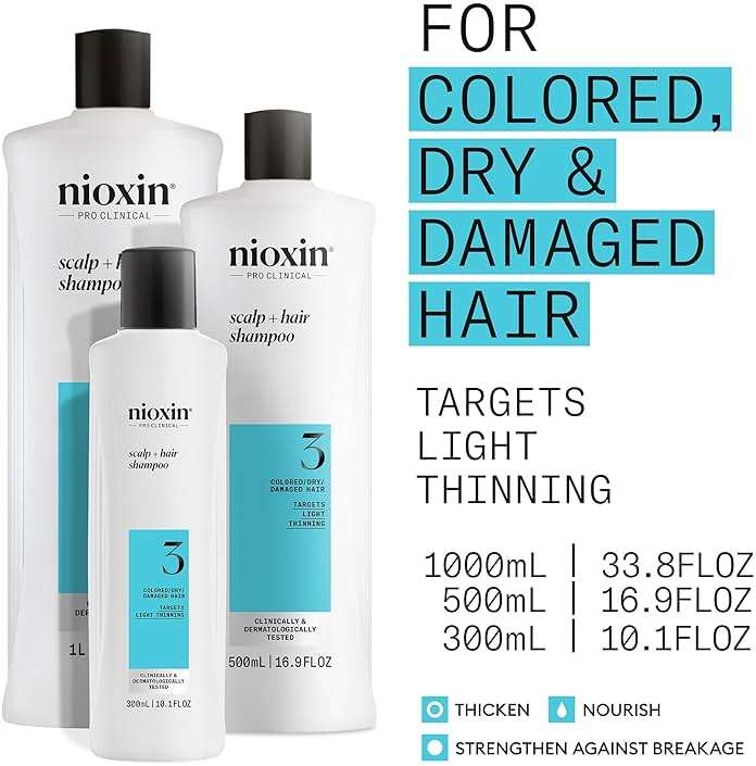 Nioxin System 3 Scalp + Hair Thickening Shampoo for Colored, Dry, & Damaged Hair with Light Thinning | Maintain Vibrant Color | Cleanse, Strengthen & Nourish with Niacinamide & Biotin - Image 5