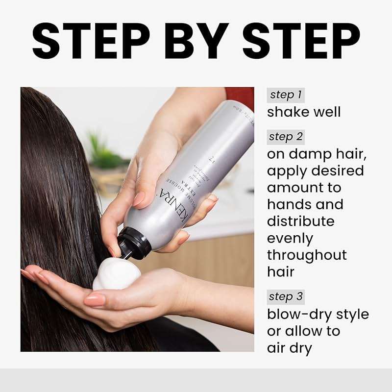Kenra Volume Mousse Extra 17 | Firm Hold Mousse | Non-drying, Non-flaking Lightweight Formula | Tames Frizz & Conditions |Thermal Protection up to 450F| All Hair Types | 8 oz - Image 4