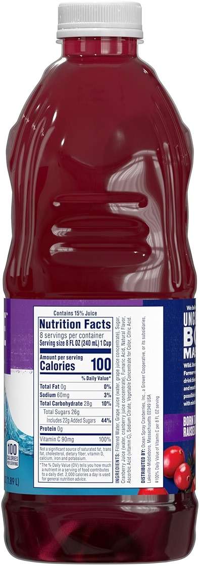 Ocean Spray Cranberry Grape Juice Drink, 64 Fl Oz Bottle - Image 3
