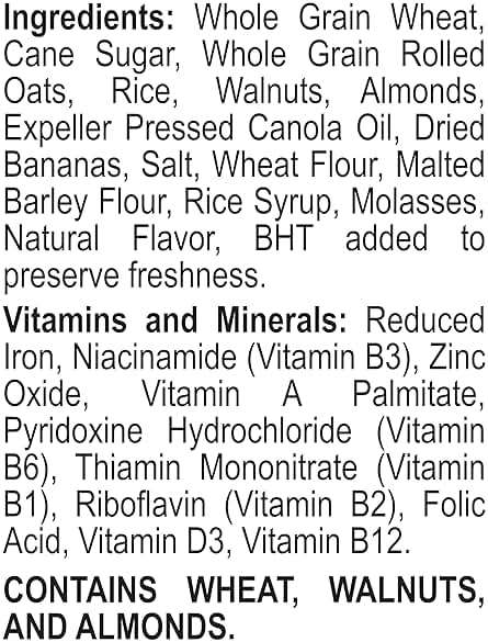 Great Grains Banana Nut Crunch Breakfast Cereal, 15.5 oz Box | Made with Whole Grain, Non-GMO, Heart Healthy - Image 7