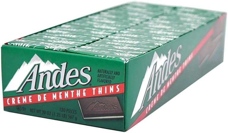Tootsie Roll Andes Creme De Menthe Thin Mints - After Dinner Mints - Rectangular Chocolate Sandwich Mint Candies - 20 Oz, 120 Count - Image 1