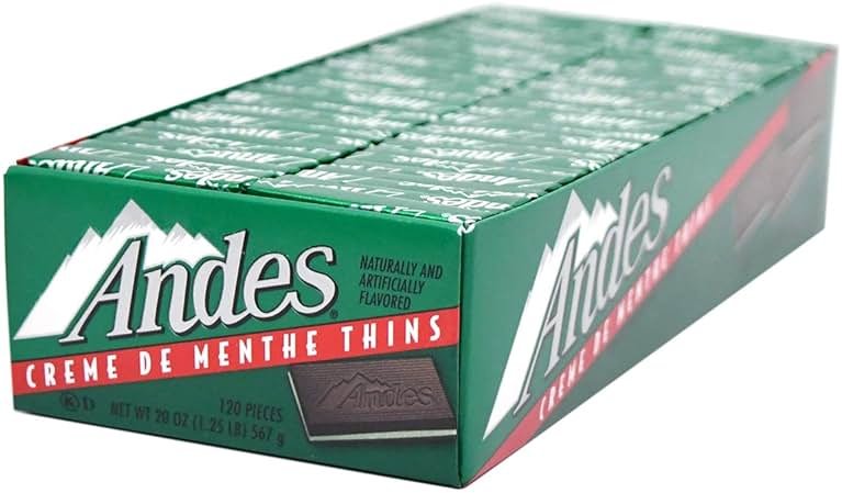 Tootsie Roll Andes Creme De Menthe Thin Mints - After Dinner Mints - Rectangular Chocolate Sandwich Mint Candies - 20 Oz, 120 Count - Product Image