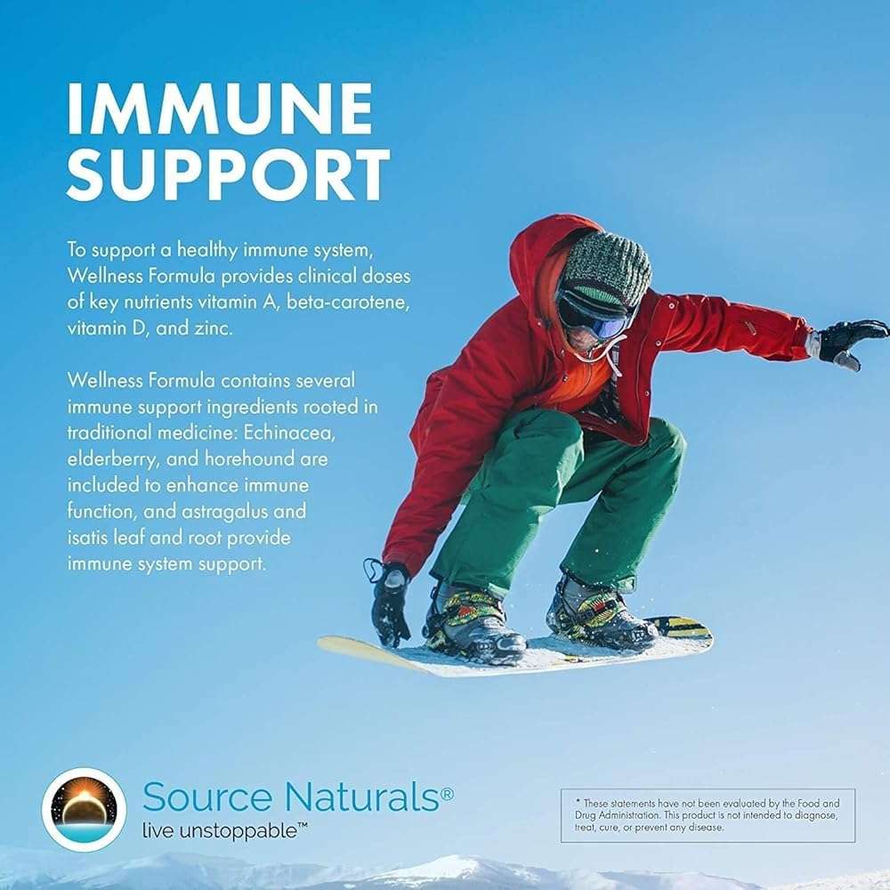 Source Naturals Wellness Formula, Advanced Immune Support*, Bio-Aligned Vitamins & Herbal Defense - Immune System Support Supplement & Immunity Booster - 120 Capsules - Image 6