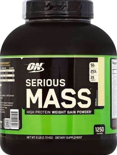 Optimum Nutrition Serious Mass, Weight Gainer Protein Powder, Mass Gainer, Vitamin C and Zinc for Immune Support, Creatine, Vanilla, 6 Pound (Packaging May Vary) - Image 3