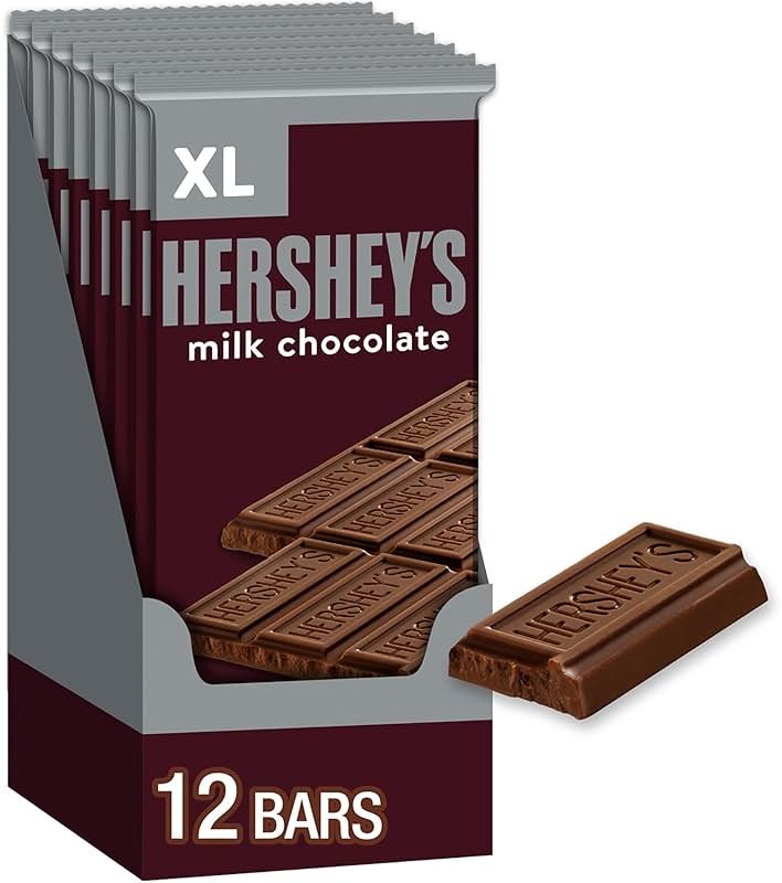 HERSHEY'S Milk Chocolate XL, Candy Bars, 4.4 oz (12 Count, 16 Pieces) - Product Image