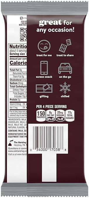 HERSHEY'S Milk Chocolate XL, Candy Bars, 4.4 oz (12 Count, 16 Pieces) - Image 2