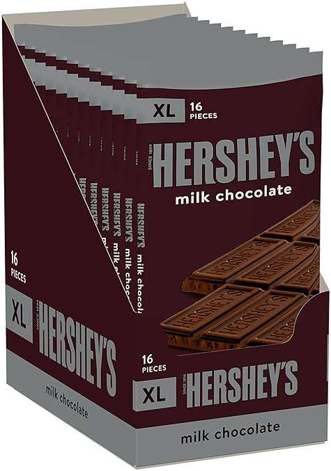 HERSHEY'S Milk Chocolate XL, Candy Bars, 4.4 oz (12 Count, 16 Pieces) - Image 3