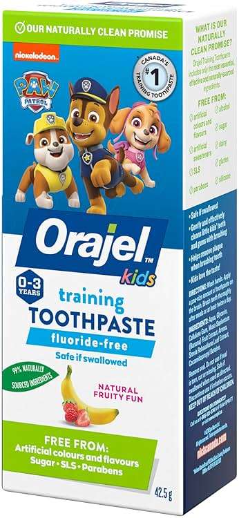 Orajel Kids Paw Patrol Fluoride-Free Training Toothpaste, Natural Fruity Fun Flavor, #1 Pediatrician Recommended , 1.5oz Tube - Image 3