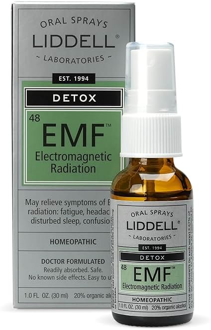 Liddell Homeopathic Electro Magnetic Radiation EMF Detox Spray, 1 oz, Natural Relief for Fatigue, Headache, Disturbed Sleep - Product Image
