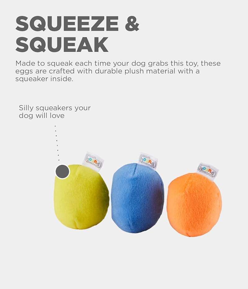 Outward Hound Squeakin' Eggs Plush Replacement Dog Toys - 3 Pack - Image 4